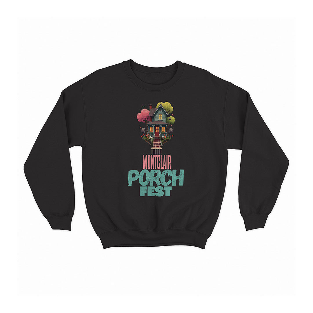 MONTCLAIR PORCHFEST 2025 CREWNECK SWEATER (BLACK)